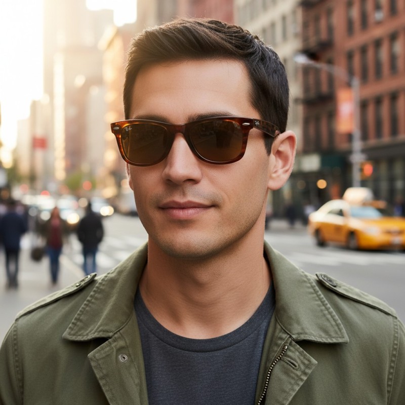 Occhiali da sole uomo Ray Ban 2140 954 - Wayfarer Luxury nuova coll...