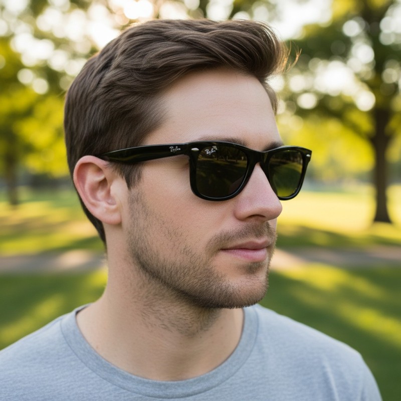 Lunettes de soleil pour hommes Ray Ban 2140 901 - Nouvelle collection Wayfarer Luxe...