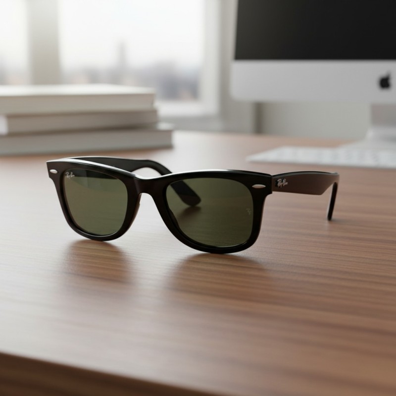 Lunettes de soleil pour hommes Ray Ban 2140 901 - Nouvelle collection Wayfarer Luxe...