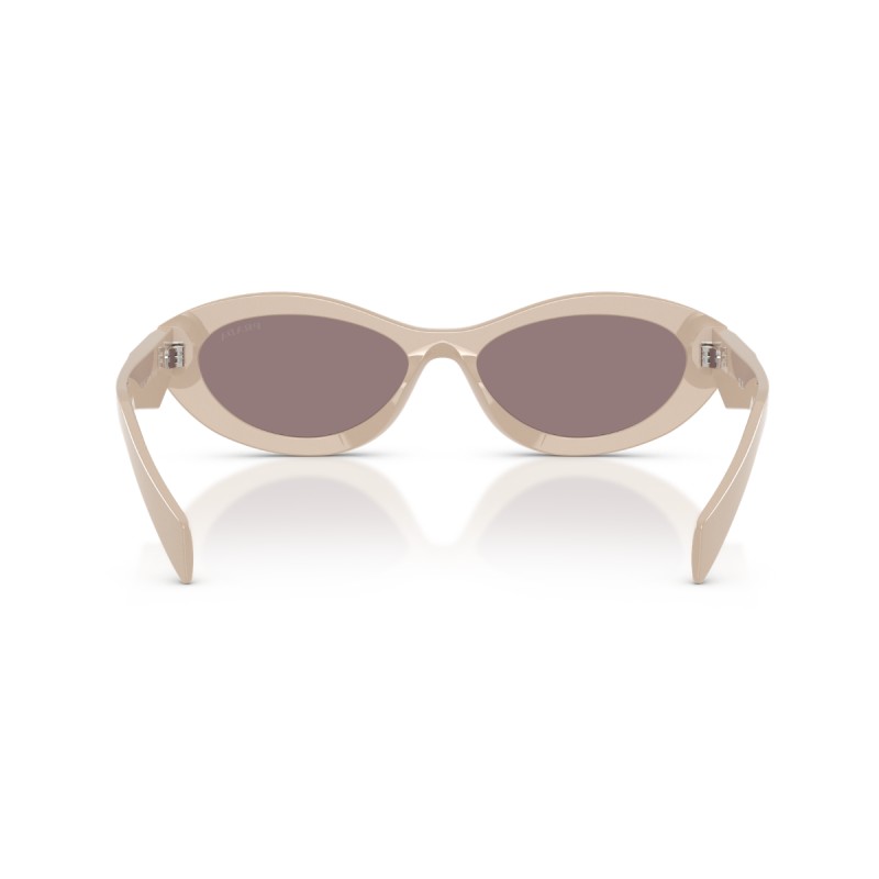 Prada PR 26ZS 25B6X1 Dames Zonnebril - Poederroze Acetaat en Donkerpaarse Lenzen