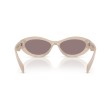 Prada PR 26ZS 25B6X1 Dames Zonnebril - Poederroze Acetaat en Donkerpaarse Lenzen