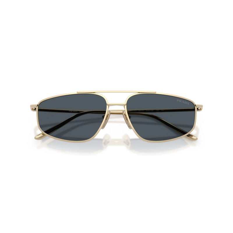 Prada PR C51S ZVN70B - Lunettes de soleil géométriques en métal doré avec verres gris