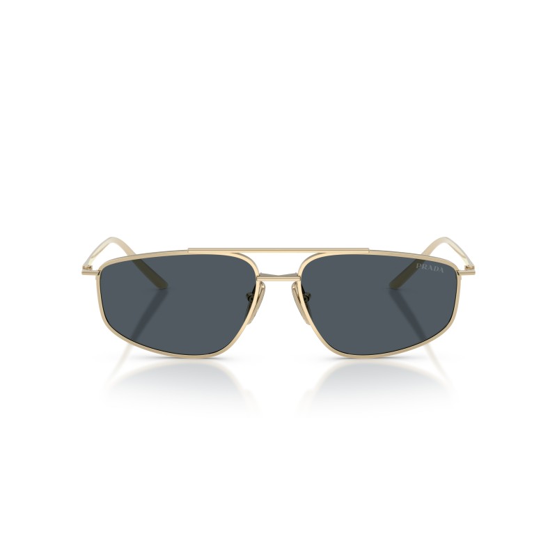 Prada PR C51S ZVN70B - Lunettes de soleil géométriques en métal doré avec verres gris