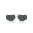 Prada PR C51S ZVN70B - Lunettes de soleil géométriques en métal doré avec verres gris