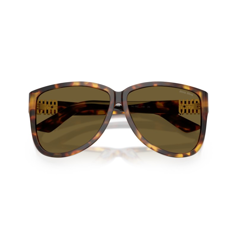 Miu Miu MU A08S 14L09Z Honey Havana Aviator Sunglasses