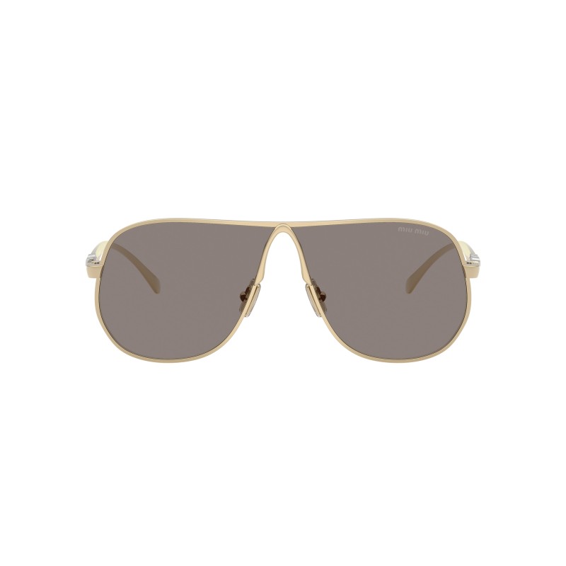Miu Miu MU A56S Pale Gold Pilot Sunglasses - Grey Lenses