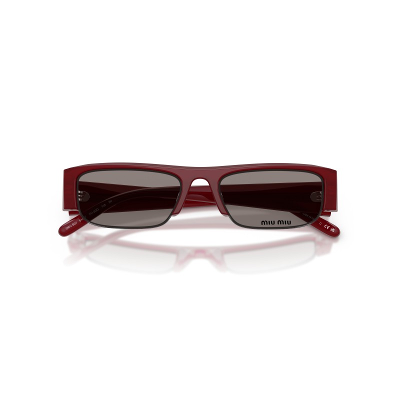 Miu Miu MU B07S Red Rectangular Sunglasses | Designer Eyewear