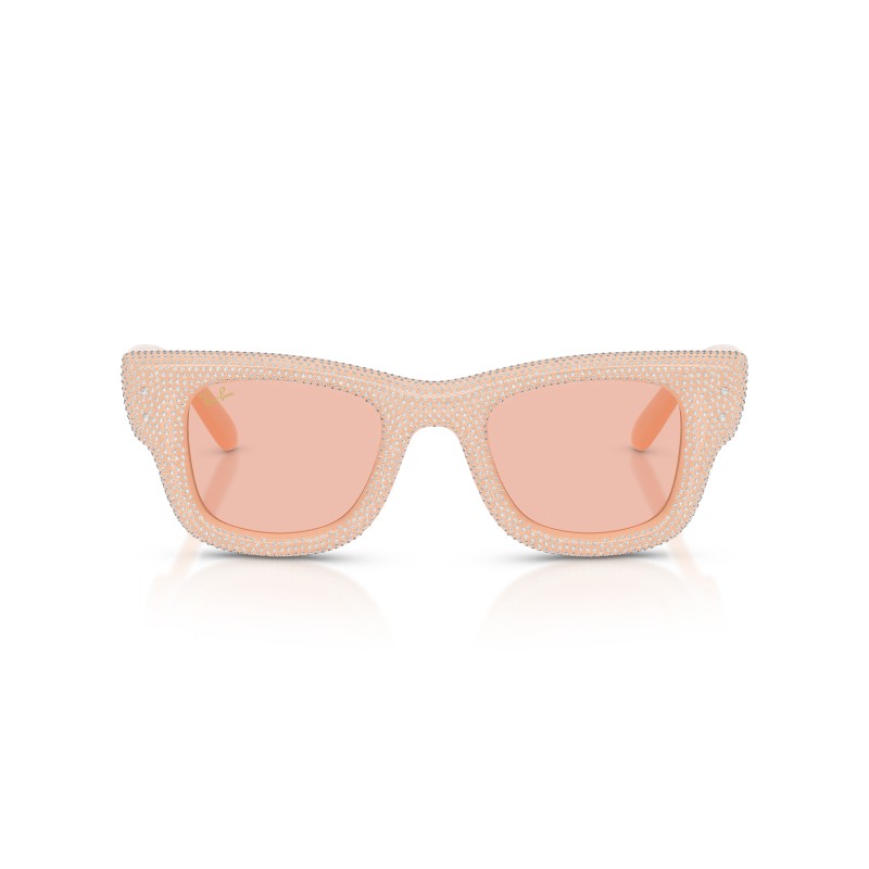 Ray-Ban RB4940BP Wayfarer Puffer Crystal Encrusted Peach Sunglasses