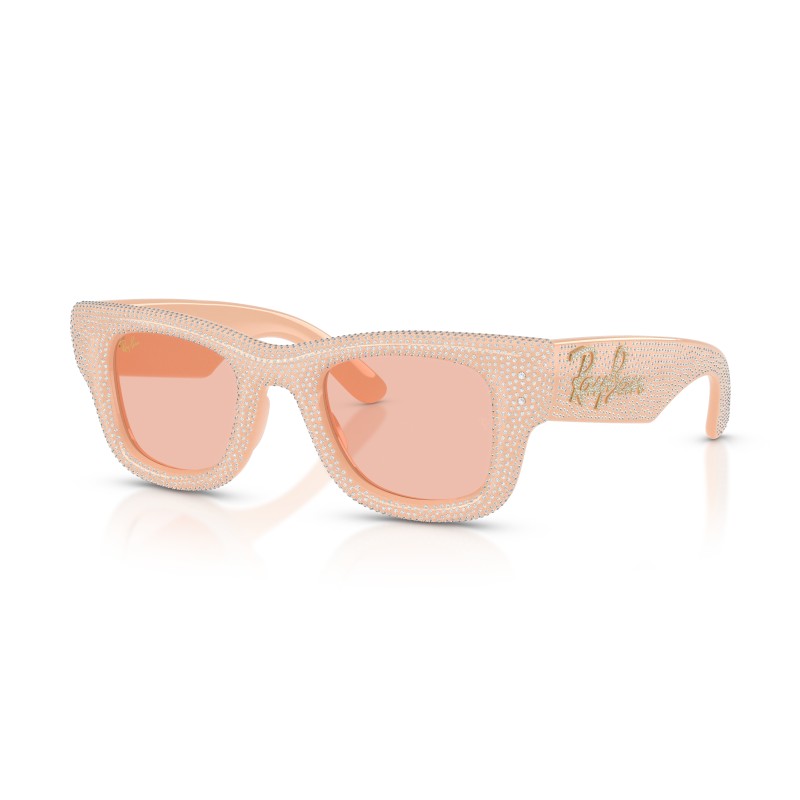 Ray-Ban RB4940BP Wayfarer Puffer Crystal Encrusted Peach Sunglasses