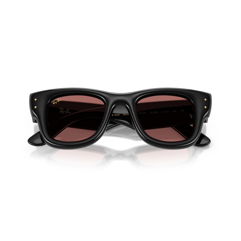 Ray-Ban RB4940 601/69 Wayfarer Puffer Nero con Lenti Rosa