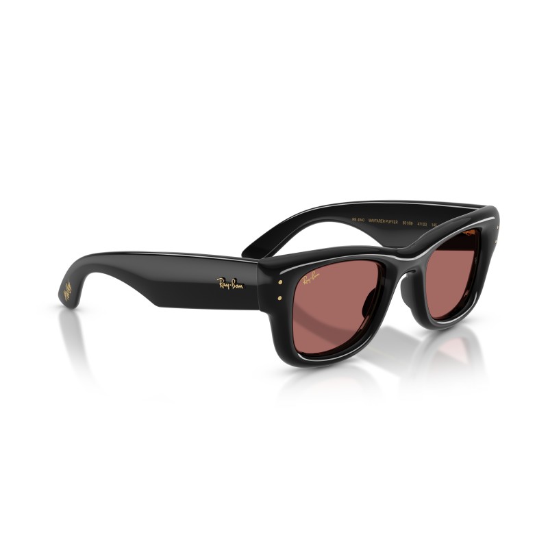 Ray-Ban RB4940 601/69 Wayfarer Puffer Nero con Lenti Rosa
