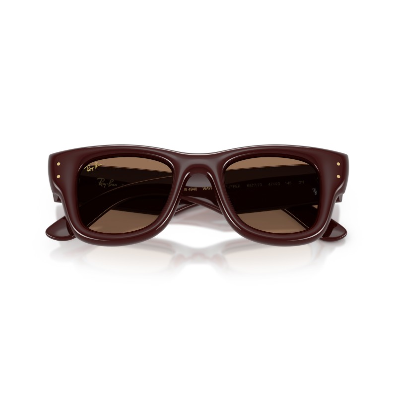 Ray-Ban RB4940 Wayfarer Puffer Bordeaux - Occhiali da Sole