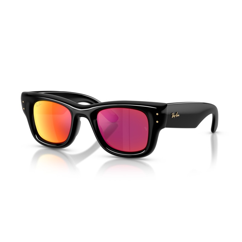 Ray-Ban RB4940 601/6Q Wayfarer Puffer - Nero e Arancio Specchiato
