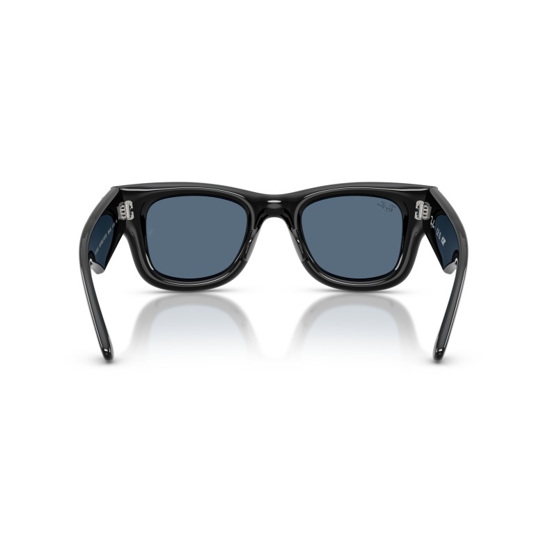 Ray-Ban RB4940B Wayfarer Puffer Nero Lucido e Lenti Blu