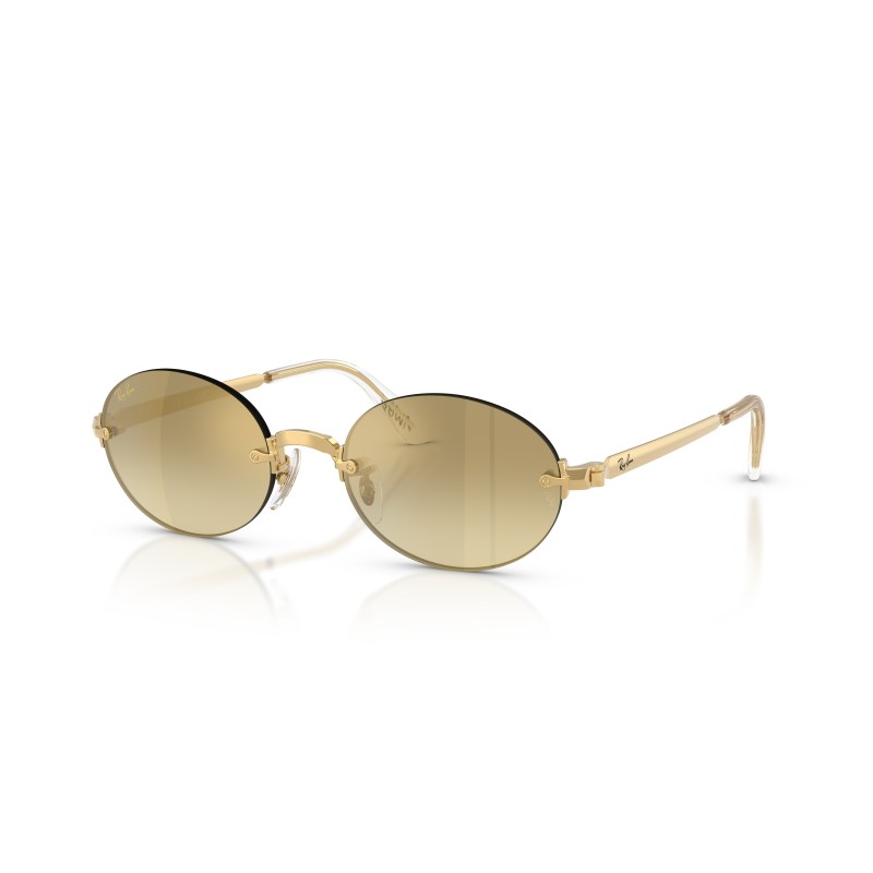 Ray-Ban RB3929 001/7I Gold Rimless Oval Sunglasses