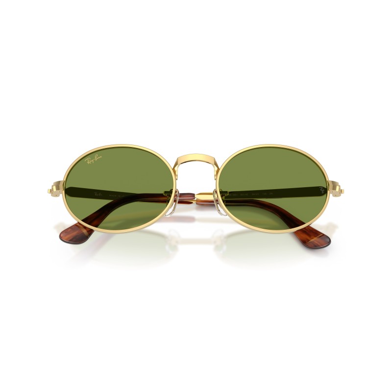 Ray-Ban RB3931 001/4E - Lunettes de Soleil Ovales Or et Vert