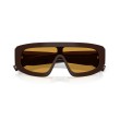 Prada PR D10S 27I50P Dark Brown Mask Sunglasses | Yellow Lenses