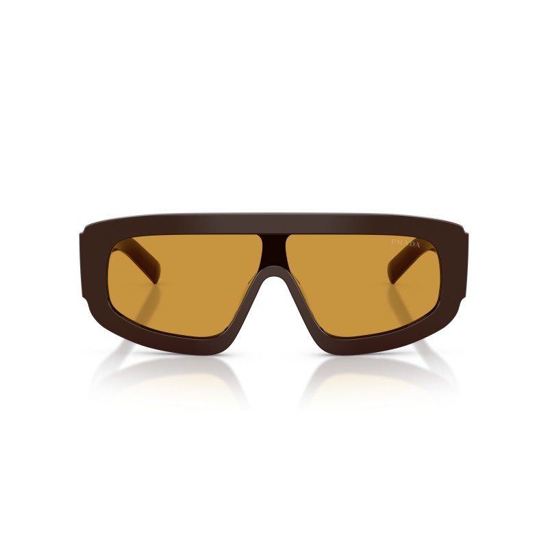 Prada PR D10S Occhiali da Sole Maschera Cacao e Ocra
