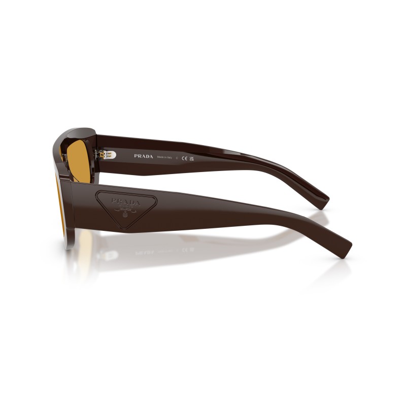 Prada PR D10S Occhiali da Sole Maschera Cacao e Ocra