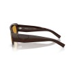 Prada PR D10S 27I50P Dark Brown Mask Sunglasses | Yellow Lenses