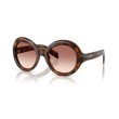 Prada PR D08SU 20D70X : Lunettes de soleil rondes en écaille de tortue Juniper avec verres dégradés marron clair Bordeaux