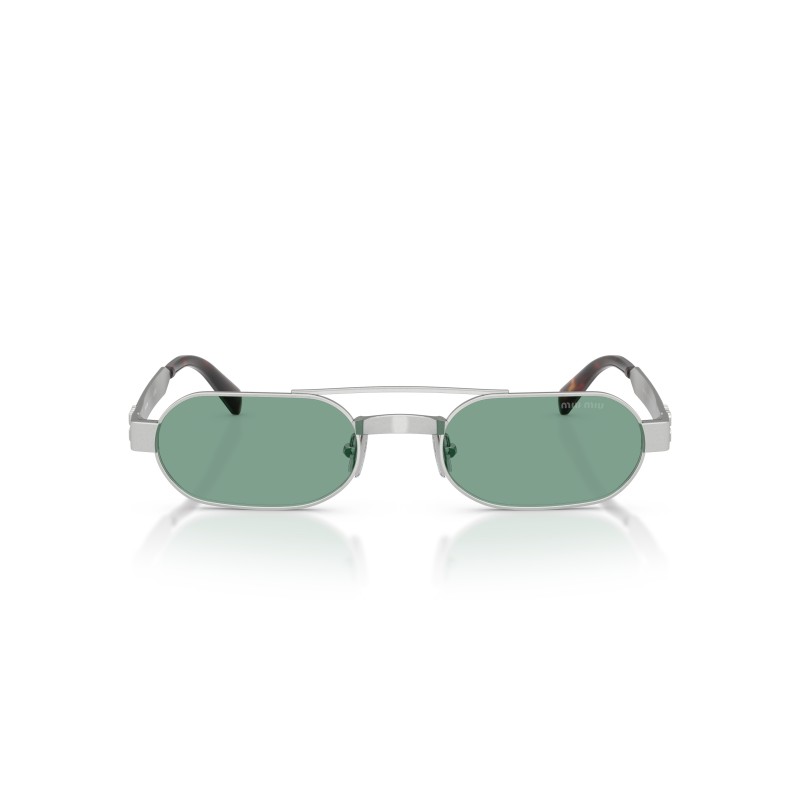 Lunettes de Soleil Miu Miu MU B52S Argent et Vert | Style Ovale