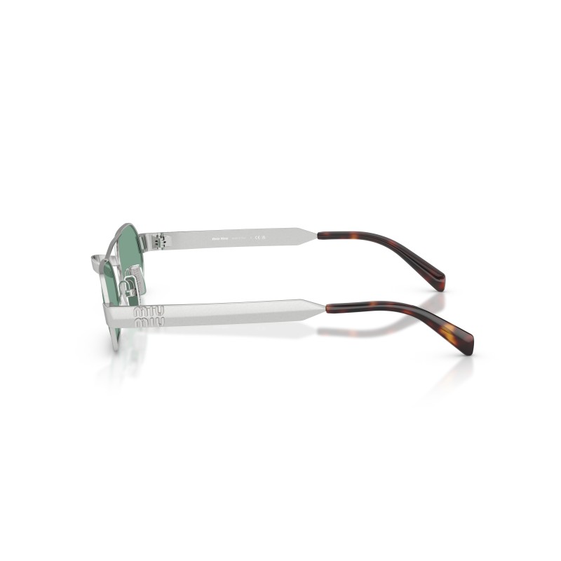 Lunettes de Soleil Miu Miu MU B52S Argent et Vert | Style Ovale