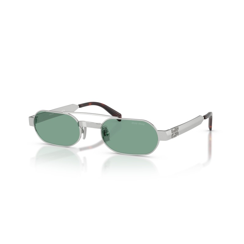 Lunettes de Soleil Miu Miu MU B52S Argent et Vert | Style Ovale