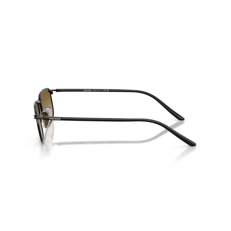 Prada PR D52S 1AB20U Black Metal Rectangular Sunglasses