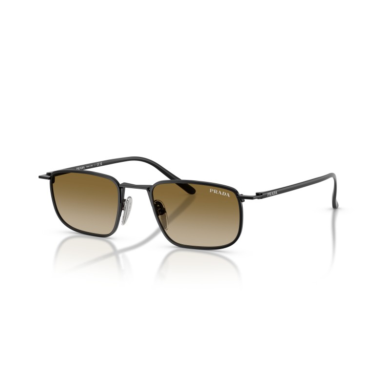 Prada PR D52S 1AB20U Black Metal Rectangular Sunglasses