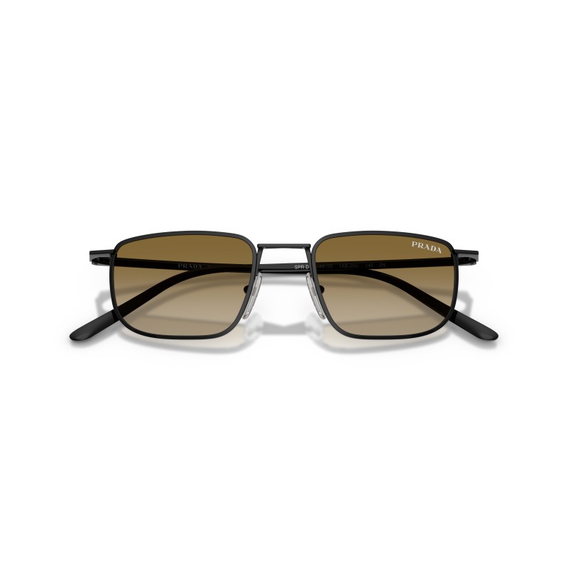 Prada PR D52S 1AB20U Black Metal Rectangular Sunglasses