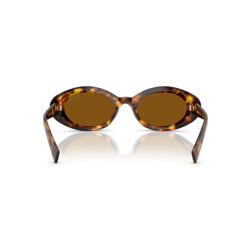 Lunettes Miu Miu MU B09S 14L20V | Ovale Écaille & Logo Doré