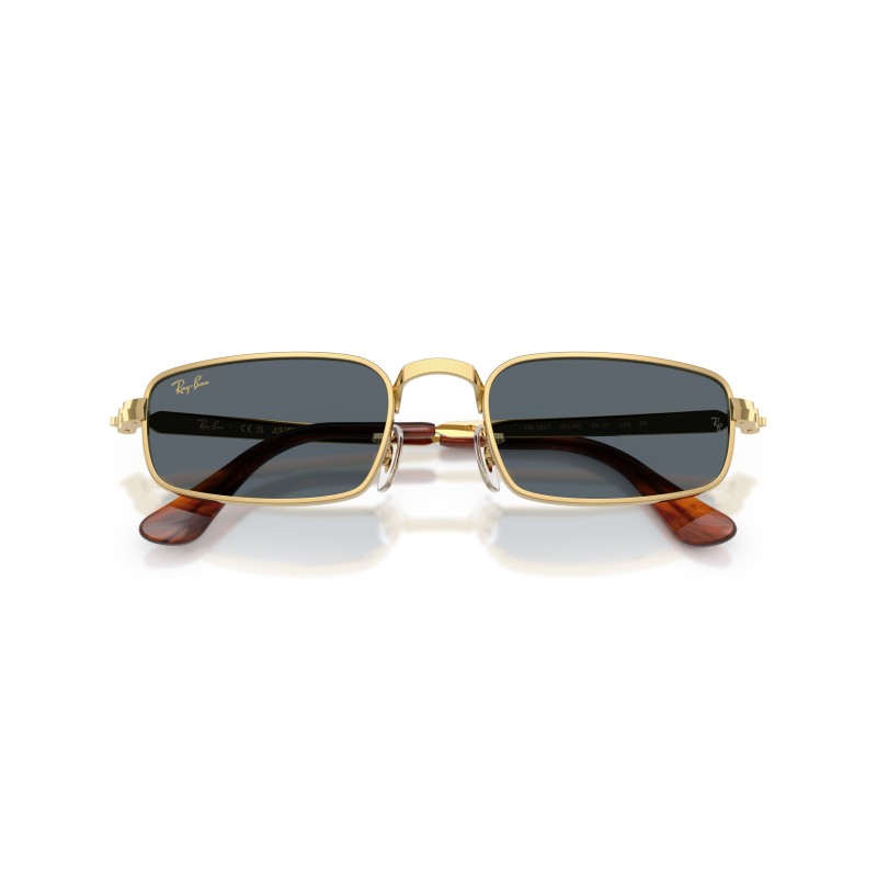 Ray-Ban RB3927 001/R5: Occhiali da sole in Arista Gold con lenti blu