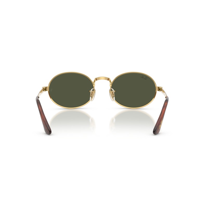 Ray-Ban RB3931 001/31 : Lunettes de soleil Oval Max en métal doré avec verres verts