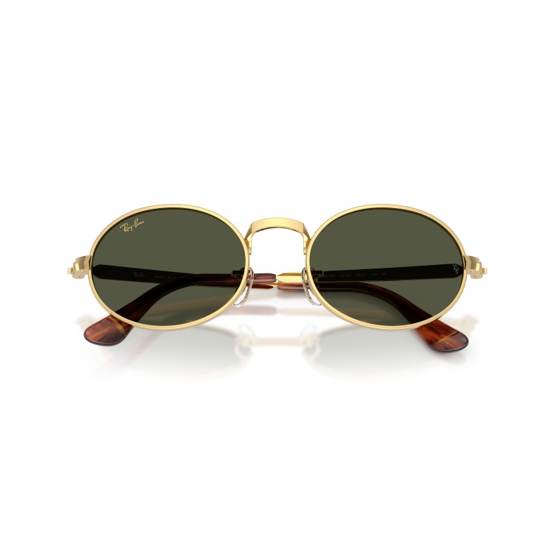 Ray-Ban RB3931 001/31 : Lunettes de soleil Oval Max en métal doré avec verres verts