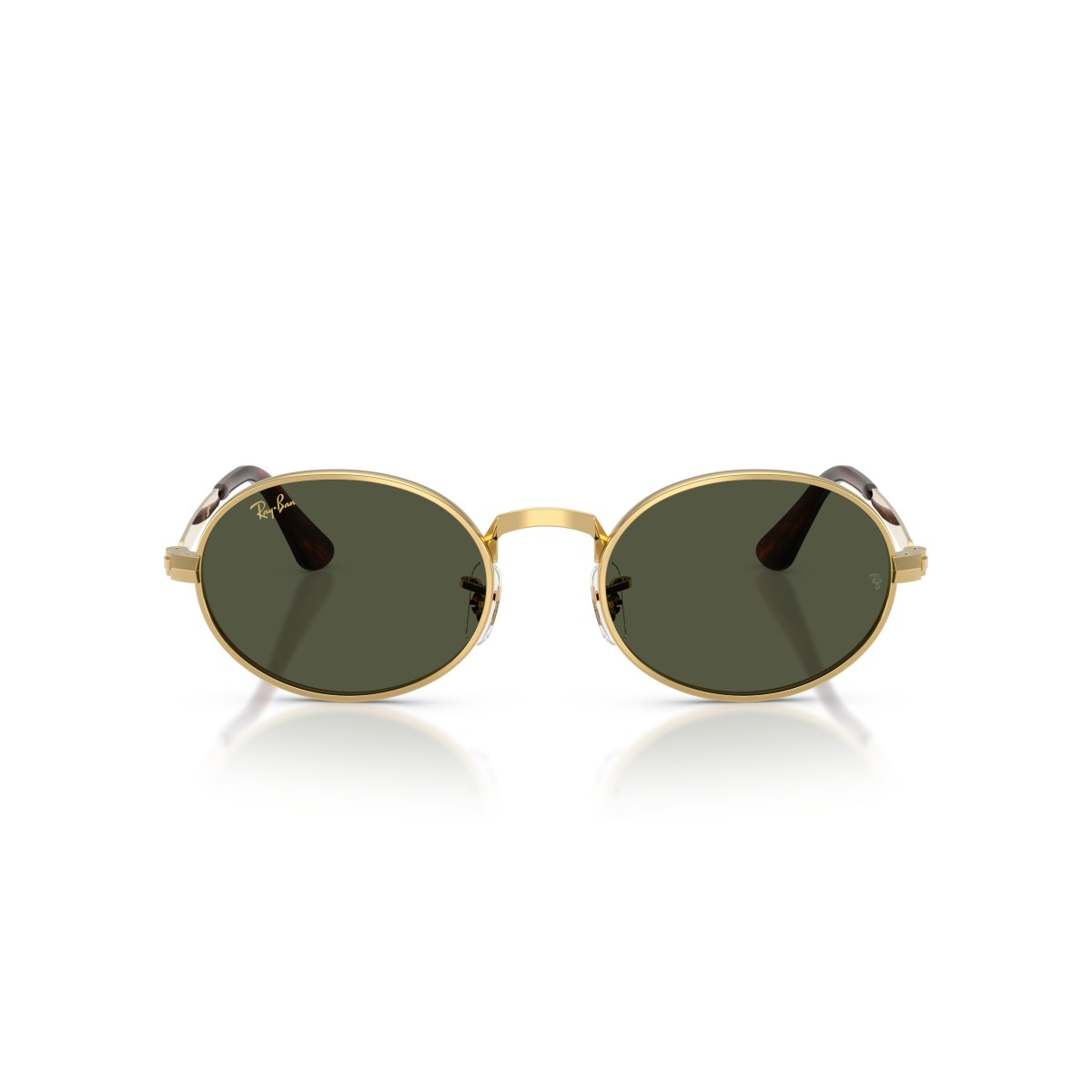 Ray-Ban RB3931 001/31 : Lunettes de soleil Oval Max en métal doré avec verres verts