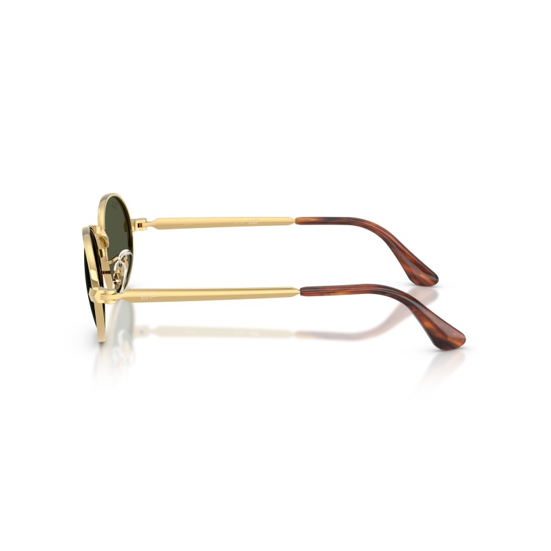 Ray-Ban RB3931 001/31: Occhiali da sole Oval Max in Arista Gold con lenti verdi