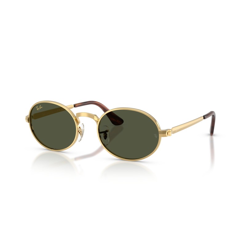 Ray-Ban RB3931 001/31 : Lunettes de soleil Oval Max en métal doré avec verres verts