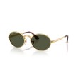 Ray-Ban RB3931 001/31: Occhiali da sole Oval Max in Arista Gold con lenti verdi
