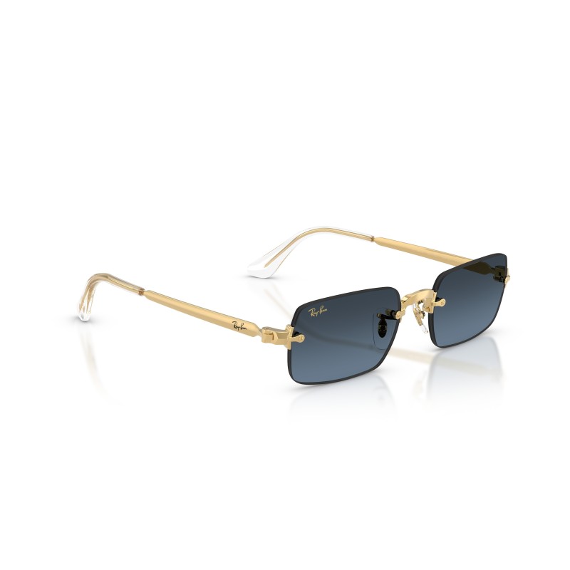 Ray-Ban RB3928 001/S2: Occhiali da sole unisex con montatura in metallo oro arista e lenti blu sfumato grigio scuro