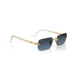 Ray-Ban RB3928 001/S2: Occhiali da sole unisex con montatura in metallo oro arista e lenti blu sfumato grigio scuro