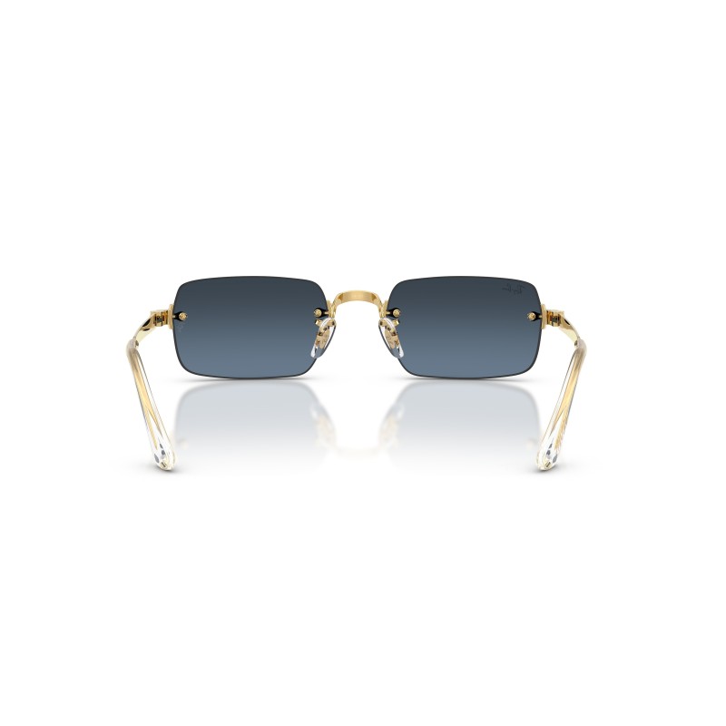 Ray-Ban RB3928 001/S2: Occhiali da sole unisex con montatura in metallo oro arista e lenti blu sfumato grigio scuro