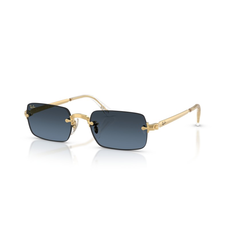 Ray-Ban RB3928 001/S2: Stijlvolle Zonnebril met Blauwe Gradiënt Lenzen en Gouden Montuur