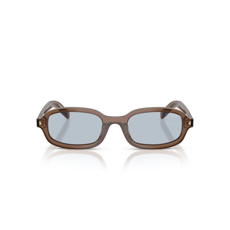 Prada PR D06S 28I30W : Lunettes de soleil en acétate transparent avec verres bleus/gris