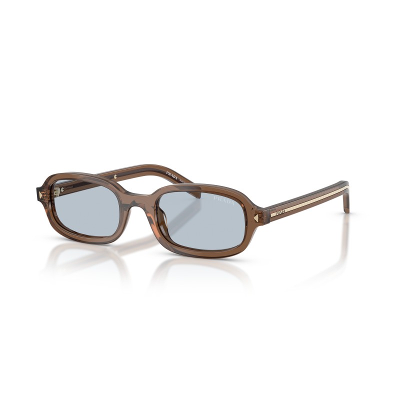 Prada PR D06S 28I30W : Lunettes de soleil en acétate transparent avec verres bleus/gris