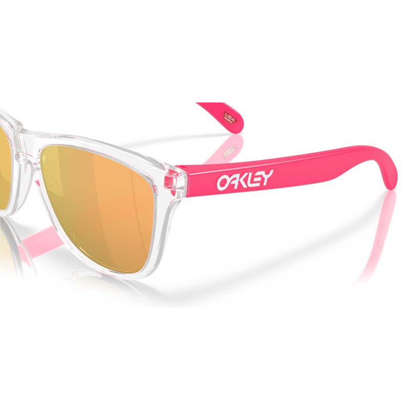 Oakley OO9013 Frogskins™ Zonnebril - Clear Voorkant en prizm Rose Gold Polarized lenzen