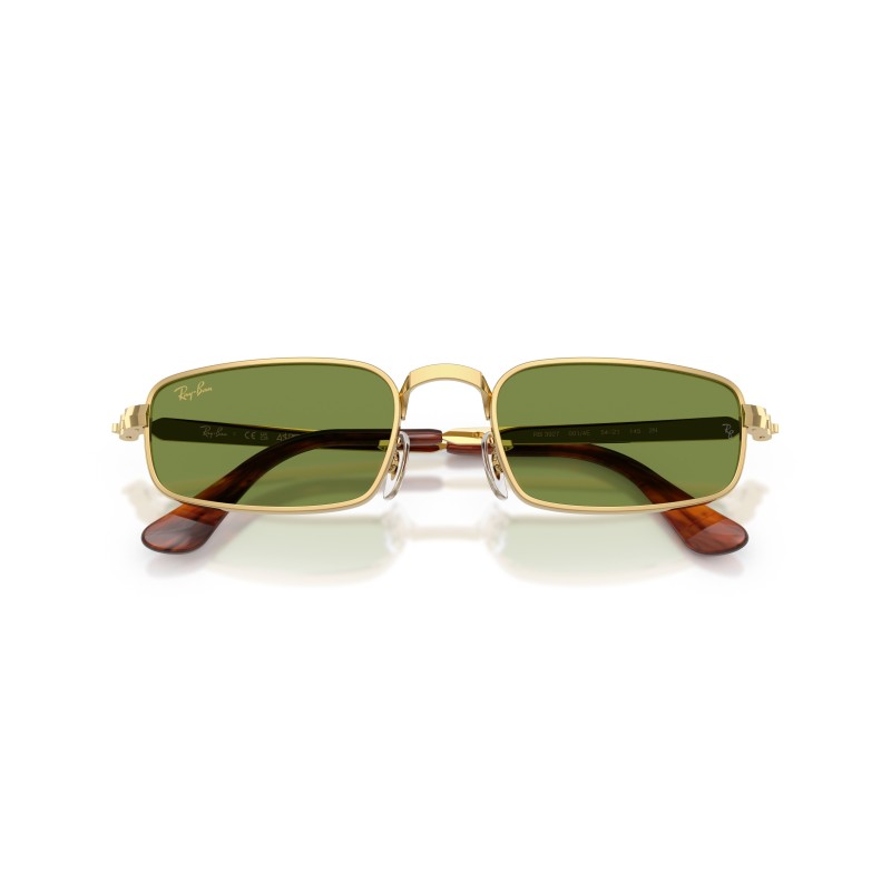 Ray-Ban RB3927 001/4E : Lunettes de soleil en métal doré avec verres verts