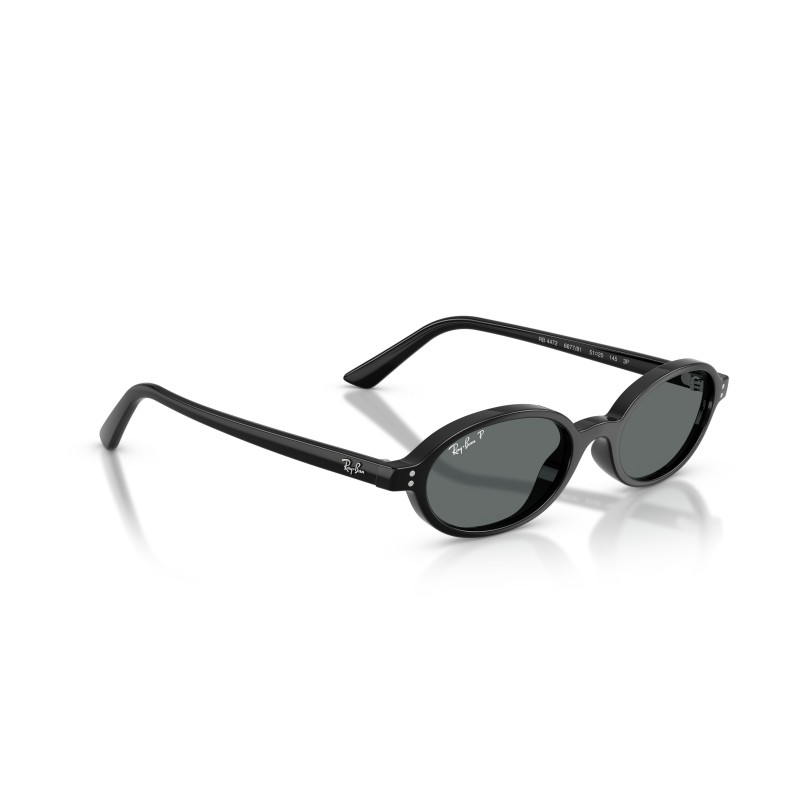 Ray-Ban RB4472 667781 - Lunettes de soleil ovales noires avec verres polarisés gris foncé