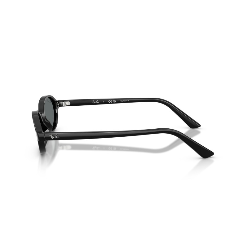 Ray-Ban RB4472 667781 – Zwarte Ovale Zonnebril met Grijze Polarisatielenzen
