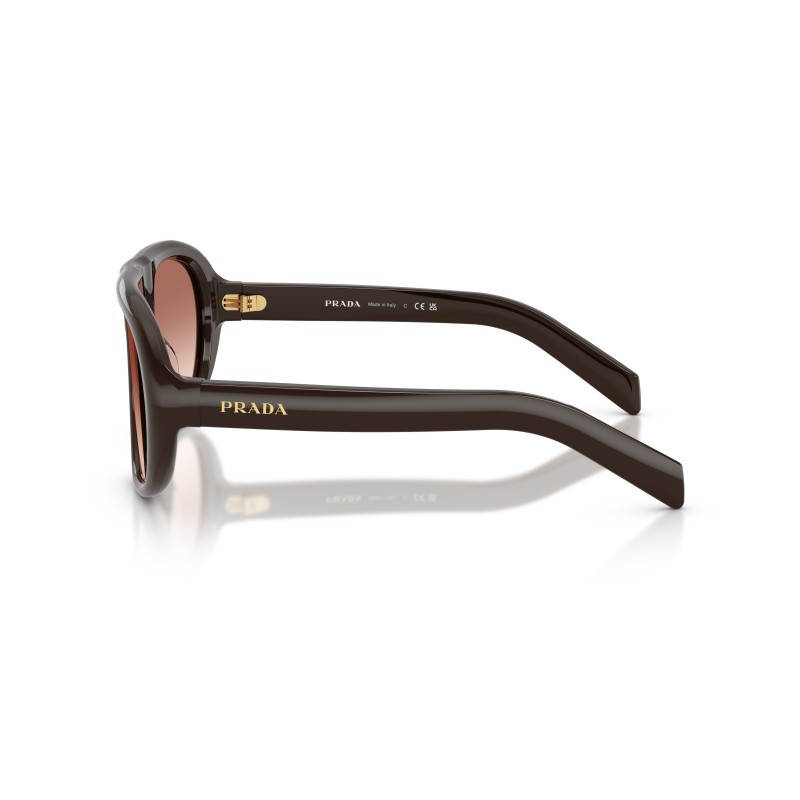 Prada PR C05S 27I70X 57 - Geometrische Zonnebril in Sigaarbruin